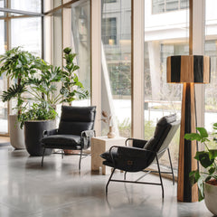 Gala Black & Natural Floor Lamp | Modern Designer Lighting