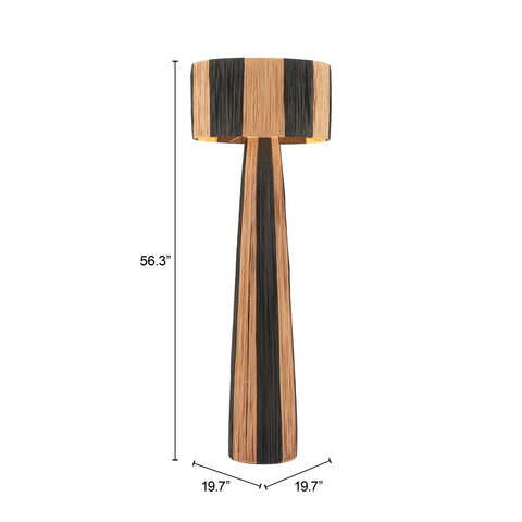 Gala Black & Natural Floor Lamp | Modern Designer Lighting