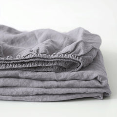 Linen Tales Ash Linen Fitted Sheet