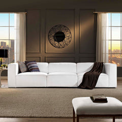 Mingle 3 Piece Upholstered Fabric Sectional Sofa Set