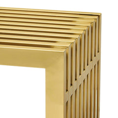 Gridiron Stainless Steel Console Table
