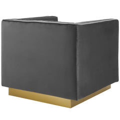 Sanguine Vertical Channel Tufted Accent Performance Velvet Armchair by Modway - Gray