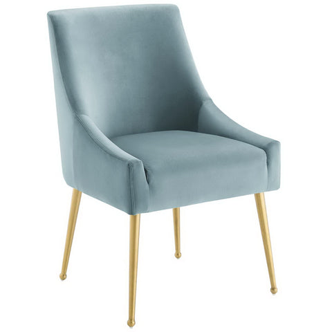 Discern Upholstered Performance Velvet Dining Chair by Modway - Light Blue