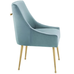 Discern Upholstered Performance Velvet Dining Chair by Modway - Light Blue