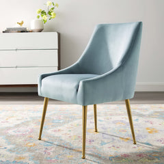 Discern Upholstered Performance Velvet Dining Chair by Modway - Light Blue