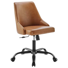 Designate Swivel Vegan Leather Office Chair by Modway - Black Tan