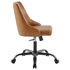 Designate Swivel Vegan Leather Office Chair by Modway - Black Tan
