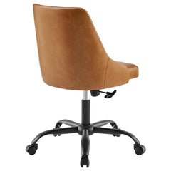 Designate Swivel Vegan Leather Office Chair by Modway - Black Tan