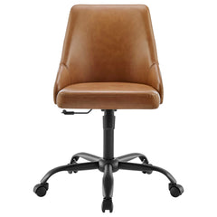 Designate Swivel Vegan Leather Office Chair by Modway - Black Tan