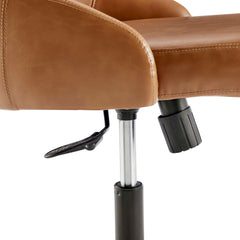 Designate Swivel Vegan Leather Office Chair by Modway - Black Tan