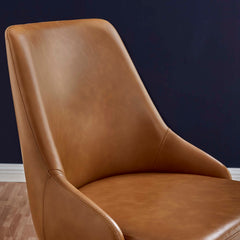 Designate Swivel Vegan Leather Office Chair by Modway - Black Tan