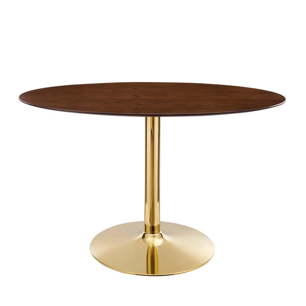 Verne 48" Oval Dining Table by Modway - Gold Walnut