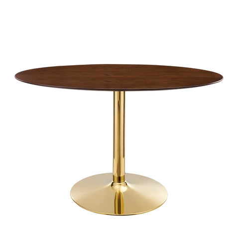 Verne 48" Oval Dining Table by Modway - Gold Walnut