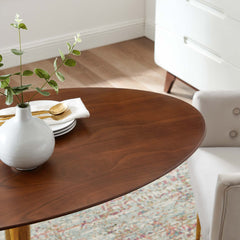 Verne 48" Oval Dining Table by Modway - Gold Walnut