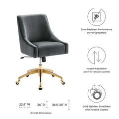 Discern Performance Velvet Office Chair by Modway - Gray