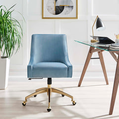 Discern Performance Velvet Office Chair by Modway - Light Blue