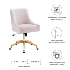Discern Performance Velvet Office Chair by Modway - Pink