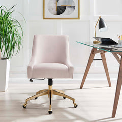 Discern Performance Velvet Office Chair by Modway - Pink