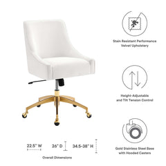 Discern Performance Velvet Office Chair by Modway - White