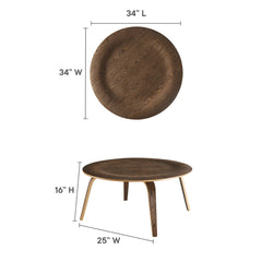 Fathom Wood Coffee Table by Modway - Walnut