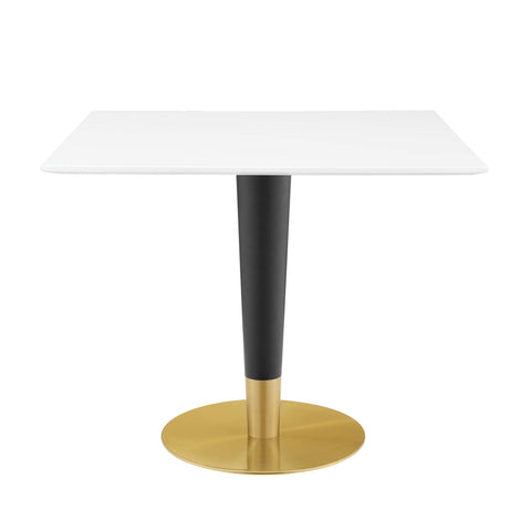Zinque 36" Square Dining Table by Modway - Gold White