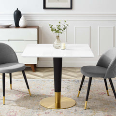 Zinque 36" Square Dining Table by Modway - Gold White