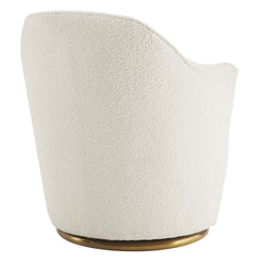 Nora Boucle Upholstered Swivel Chair by Modway - White