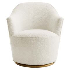 Nora Boucle Upholstered Swivel Chair by Modway - White