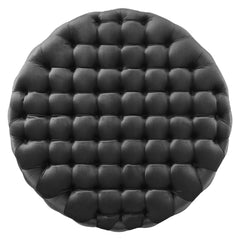 Amour Tufted Button Large Round Performance Velvet Ottoman by Modway - Black