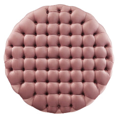 Amour Tufted Button Large Round Performance Velvet Ottoman by Modway - Dusty Rose