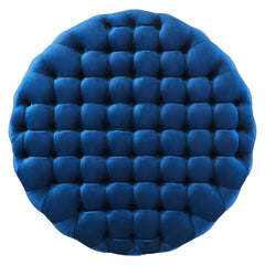 Amour Tufted Button Large Round Performance Velvet Ottoman by Modway - Navy