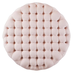 Amour Tufted Button Large Round Performance Velvet Ottoman by Modway - Pink
