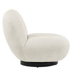 Kindred Boucle Upholstered Upholstered Fabric Swivel Chair by Modway - Black Ivory