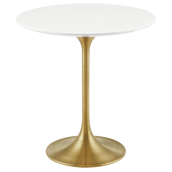Lippa 20" Round Wood Side Table by Modway - Gold White