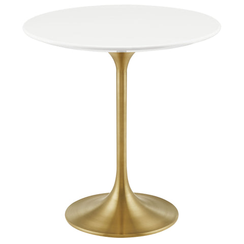 Lippa 20" Round Wood Side Table by Modway - Gold White