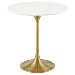 Lippa 20" Round Wood Side Table by Modway - Gold White