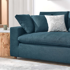 Commix Down Filled Overstuffed Sectional Sofa and Ottoman Set
