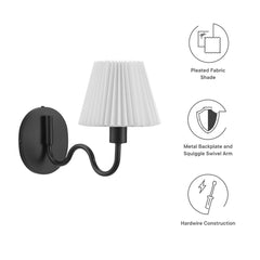 Wave Squiggle Arm Wall Sconce by Modway - Black