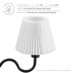 Wave Squiggle Arm Wall Sconce by Modway - Black