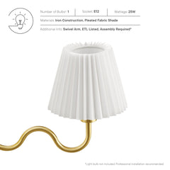 Wave Squiggle Arm Wall Sconce by Modway - Brass