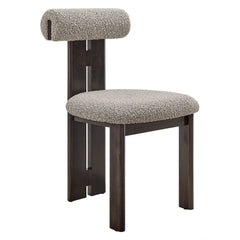 Torian Boucle Fabric Dining Chair Set of 2 by Modway - Wenge Taupe