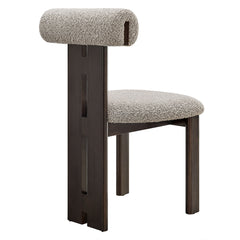 Torian Boucle Fabric Dining Chair Set of 2 by Modway - Wenge Taupe