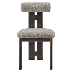 Torian Boucle Fabric Dining Chair Set of 2 by Modway - Wenge Taupe