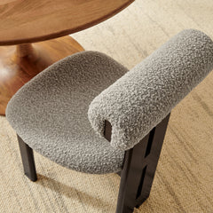 Torian Boucle Fabric Dining Chair Set of 2 by Modway - Wenge Taupe