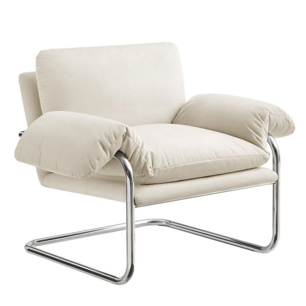 Ansel Performance Velvet Accent Chair by Modway - Alabaster