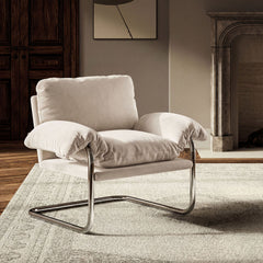 Ansel Performance Velvet Accent Chair by Modway - Alabaster