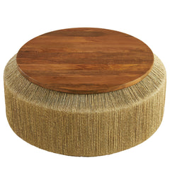 Maris Seagrass & Mango Wood Round Coffee Table | 37"