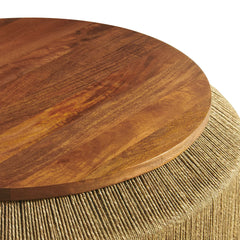 Maris Seagrass & Mango Wood Round Coffee Table | 37"