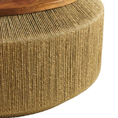 Maris Seagrass & Mango Wood Round Coffee Table | 37"