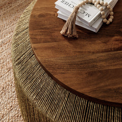 Maris Seagrass & Mango Wood Round Coffee Table | 37"